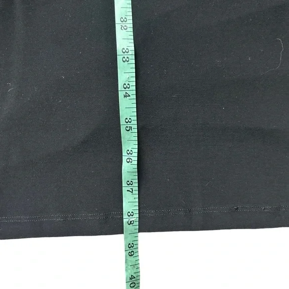 Alex Evenings BLACK JERSEY CHIFONN LONG SLEEVED DRESS WITH BEADED CUFFS size 16W - Picture 8 of 10